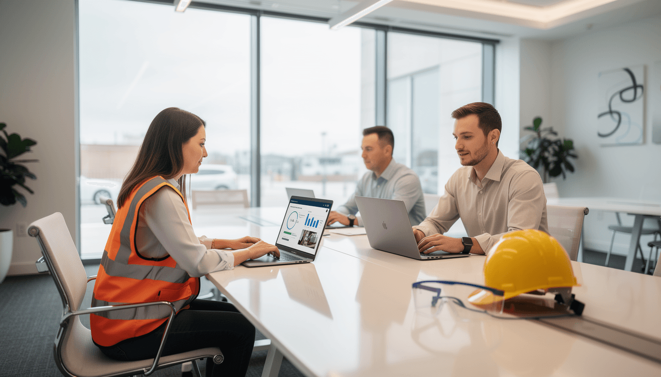Professional safety training in modern office environment